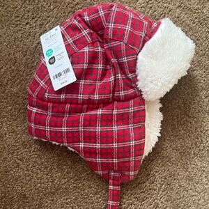 Carter's Red Plaid Kids Hat with White Lining